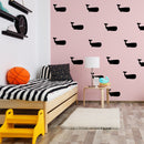 Set of 16 Vinyl Wall Art Decals - Whales - 5" x 8" Each - Fun Ocean Home Bedroom Living Room Apartment Nursery Playroom - Cute Little Kids Toddler Teens Indoor Outdoor Decor (5" x 8" Each; Black) Black 5" x 8" each 3