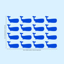 Set of 16 Vinyl Wall Art Decals - Whales - Each - Fun Ocean Home Bedroom Living Room Apartment Nursery Playroom - Cute Little Kids Toddler Teens Indoor Outdoor Decor (Each; Black)   5