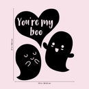 Valentines Day Vinyl Wall Art Decal - You’re My Boo - Valentine’s Ghosts Lovers Hearts Decor Cute Romantic Couples Home Living Room Bedroom Apartment Indoor Sticker (27" x 23"; Black)