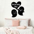 Valentines Day Vinyl Wall Art Decal - You’re My Boo - 27" x 23" - Valentine’s Ghosts Lovers Hearts Decor Cute Romantic Couples Home Living Room Bedroom Apartment Indoor Sticker (27" x 23"; Black) Black 27" x 23" 2