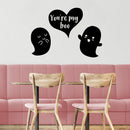 Valentines Day Vinyl Wall Art Decal - You’re My Boo - 27" x 23" - Valentine’s Ghosts Lovers Hearts Decor Cute Romantic Couples Home Living Room Bedroom Apartment Indoor Sticker (27" x 23"; Black) Black 27" x 23" 3