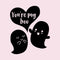 Valentines Day Vinyl Wall Art Decal - You’re My Boo - Valentine’s Ghosts Lovers Hearts Decor Cute Romantic Couples Home Living Room Bedroom Apartment Indoor Sticker (27" x 23"; Black)   4