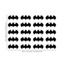 Set of 20 Vinyl Wall Art Decal - Batman - 3" x 6" Each - Cool Superhero Decor for Light Switch Window Mirror Luggage Car Bumper Laptop Computer Skin Peel and Stick Stickers (3" x 6" Each; Black) Black 3" x 6" Each