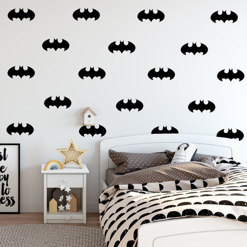 Set of 20 Vinyl Wall Art Decal - Batman - 3" x 6" Each - Cool Superhero Decor for Light Switch Window Mirror Luggage Car Bumper Laptop Computer Skin Peel and Stick Stickers (3" x 6" Each; Black) Black 3" x 6" Each 2