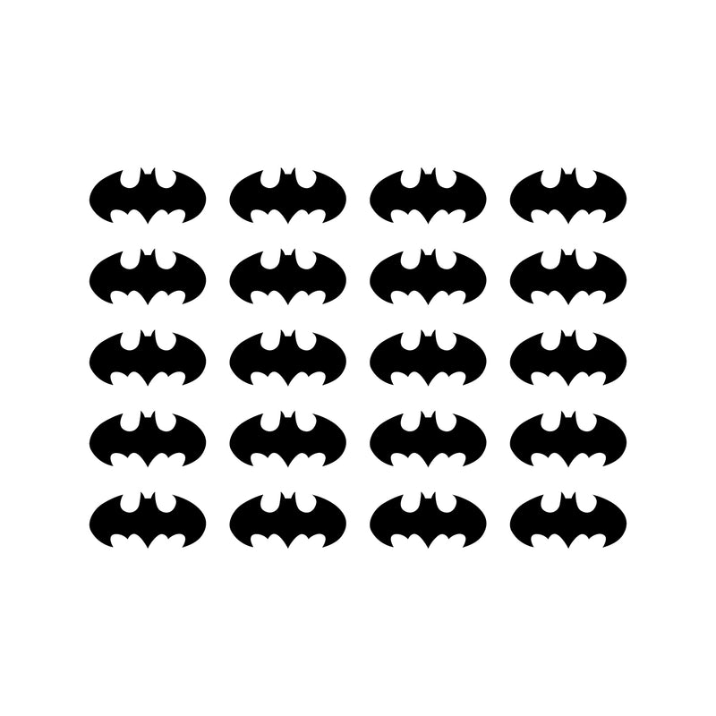 Set of 20 Vinyl Wall Art Decal - Batman - 3" x 6" Each - Cool Superhero Decor for Light Switch Window Mirror Luggage Car Bumper Laptop Computer Skin Peel and Stick Stickers (3" x 6" Each; Black) Black 3" x 6" Each 4