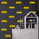 Set of 20 Vinyl Wall Art Decal - Batman - 3" x 6" Each - Cool Superhero Decor for Light Switch Window Mirror Luggage Car Bumper Laptop Computer Skin Peel and Stick Stickers (3" x 6" Each; Yellow) Yellow 3" x 6" Each 2