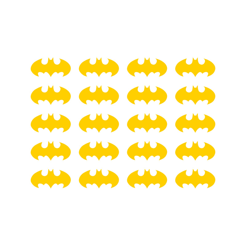 Set of 20 Vinyl Wall Art Decal - Batman - 3" x 6" Each - Cool Superhero Decor for Light Switch Window Mirror Luggage Car Bumper Laptop Computer Skin Peel and Stick Stickers (3" x 6" Each; Yellow) Yellow 3" x 6" Each 4