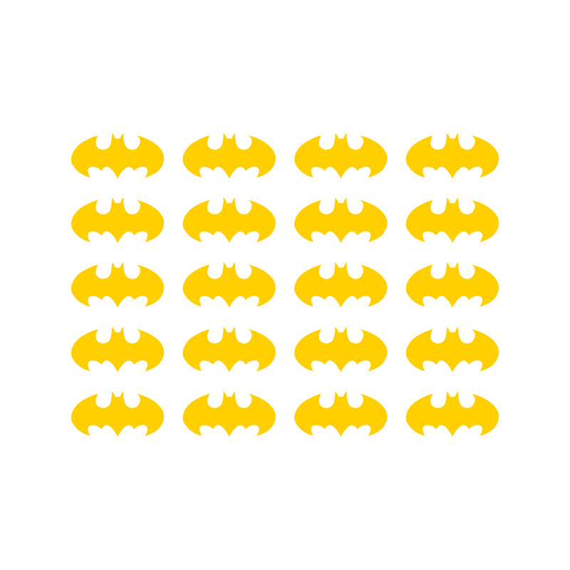 Set of 20 Vinyl Wall Art Decal - Batman - 3" x 6" Each - Cool Superhero Decor for Light Switch Window Mirror Luggage Car Bumper Laptop Computer Skin Peel and Stick Stickers (3" x 6" Each; Yellow) Yellow 3" x 6" Each 4