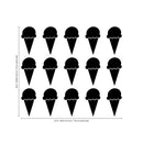 Set of 15 Vinyl Wall Art Decals - Ice Cream Cones - 6.Each - Fun Home Bedroom Living Room Apartment Nursery Playroom - Cute Little Kids Toddler Teens Indoor Decor (6.Each; Blue)   3