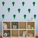 Set of 15 Vinyl Wall Art Decals - Ice Cream Cones - 6.3" x 3" Each - Fun Home Bedroom Living Room Apartment Nursery Playroom - Cute Little Kids Toddler Teens Indoor Decor (6.3" x 3" Each; Green) Green 6.3" x 3" each 4