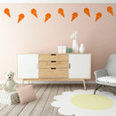 Set of 15 Vinyl Wall Art Decals - Ice Cream Cones - 6.3" x 3" Each - Fun Home Bedroom Living Room Apartment Nursery Playroom - Cute Little Kids Toddler Teens Indoor Decor (6.3" x 3" Each; Orange) Orange 6.3" x 3" each