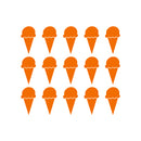 Set of 15 Vinyl Wall Art Decals - Ice Cream Cones - 6.3" x 3" Each - Fun Home Bedroom Living Room Apartment Nursery Playroom - Cute Little Kids Toddler Teens Indoor Decor (6.3" x 3" Each; Orange) Orange 6.3" x 3" each 2