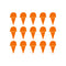 Set of 15 Vinyl Wall Art Decals - Ice Cream Cones - 6.3" x 3" Each - Fun Home Bedroom Living Room Apartment Nursery Playroom - Cute Little Kids Toddler Teens Indoor Decor (6.3" x 3" Each; Orange) Orange 6.3" x 3" each 2