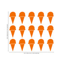 Set of 15 Vinyl Wall Art Decals - Ice Cream Cones - 6.3" x 3" Each - Fun Home Bedroom Living Room Apartment Nursery Playroom - Cute Little Kids Toddler Teens Indoor Decor (6.3" x 3" Each; Orange) Orange 6.3" x 3" each 3