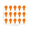 Set of 15 Vinyl Wall Art Decals - Ice Cream Cones - 6.3" x 3" Each - Fun Home Bedroom Living Room Apartment Nursery Playroom - Cute Little Kids Toddler Teens Indoor Decor (6.3" x 3" Each; Orange) Orange 6.3" x 3" each 3