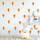 Set of 15 Vinyl Wall Art Decals - Ice Cream Cones - 6.3" x 3" Each - Fun Home Bedroom Living Room Apartment Nursery Playroom - Cute Little Kids Toddler Teens Indoor Decor (6.3" x 3" Each; Orange) Orange 6.3" x 3" each 4