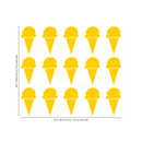 Set of 15 Vinyl Wall Art Decals - Ice Cream Cones - 6.3" x 3" Each - Fun Home Bedroom Living Room Apartment Nursery Playroom - Cute Little Kids Toddler Teens Indoor Decor (6.3" x 3" Each; Yellow) Yellow 6.3" x 3" each 4