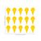 Set of 15 Vinyl Wall Art Decals - Ice Cream Cones - 6.3" x 3" Each - Fun Home Bedroom Living Room Apartment Nursery Playroom - Cute Little Kids Toddler Teens Indoor Decor (6.3" x 3" Each; Yellow) Yellow 6.3" x 3" each 4