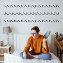 Set of 3 Vinyl Wall Art Decals - Waves - 2" x 45" Each - Modern Cool Ocean Theme Home Bedroom Living Room Apartment Nursery Playroom - Little Kids Toddler Teens Urban Decor (2" x 45" Each; Black) Black 2" x 45" each 3