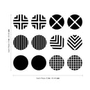 Set of 12 Vinyl Wall Art Decal - Circle Patterns - Each - Modern Urban Decor for Home Apartment Workplace Decor - Geometric Design for Living Room Bedroom Decals (Each; Blue)