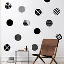 Set of 12 Vinyl Wall Art Decal - Circle Patterns - Each - Modern Urban Decor for Home Apartment Workplace Decor - Geometric Design for Living Room Bedroom Decals (Each; Blue)   3