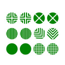 Set of 12 Vinyl Wall Art Decal - Circle Patterns - 10" x 10" Each - Modern Urban Decor for Home Apartment Workplace Decor - Geometric Design for Living Room Bedroom Decals (10" x 10" Each; Green) Green 10" x 10" each