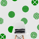 Set of 12 Vinyl Wall Art Decal - Circle Patterns - 10" x 10" Each - Modern Urban Decor for Home Apartment Workplace Decor - Geometric Design for Living Room Bedroom Decals (10" x 10" Each; Green) Green 10" x 10" each 3