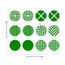 Set of 12 Vinyl Wall Art Decal - Circle Patterns - 10" x 10" Each - Modern Urban Decor for Home Apartment Workplace Decor - Geometric Design for Living Room Bedroom Decals (10" x 10" Each; Green) Green 10" x 10" each 4