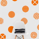 Set of 12 Vinyl Wall Art Decal - Circle Patterns - 10" x 10" Each - Modern Urban Decor for Home Apartment Workplace Decor - Geometric Design for Living Room Bedroom Decals (10" x 10" Each; Orange) Orange 10" x 10" each 3