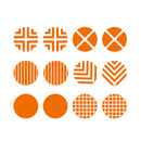 Set of 12 Vinyl Wall Art Decal - Circle Patterns - 10" x 10" Each - Modern Urban Decor for Home Apartment Workplace Decor - Geometric Design for Living Room Bedroom Decals (10" x 10" Each; Orange) Orange 10" x 10" each 4