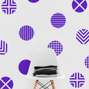 Set of 12 Vinyl Wall Art Decal - Circle Patterns - 10" x 10" Each - Modern Urban Decor for Home Apartment Workplace Decor - Geometric Design for Living Room Bedroom Decals (10" x 10" Each; Purple) Purple 10" x 10" each 3