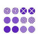 Set of 12 Vinyl Wall Art Decal - Circle Patterns - 10" x 10" Each - Modern Urban Decor for Home Apartment Workplace Decor - Geometric Design for Living Room Bedroom Decals (10" x 10" Each; Purple) Purple 10" x 10" each 4