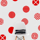 Set of 12 Vinyl Wall Art Decal - Circle Patterns - 10" x 10" Each - Modern Urban Decor for Home Apartment Workplace Decor - Geometric Design for Living Room Bedroom Decals (10" x 10" Each; Red) Red 10" x 10" each 3