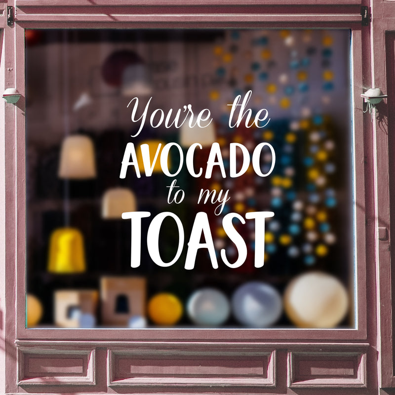Vinyl Wall Art Decal - You’re The Avocado to My Toast - 26" x 23" - Sweet Cute Couples Romantic Quotes Decor - Corny Family Home Living Room Bedroom Apartment Kitchen Sticker (26" x 23"; White) White 26" x 23" 4
