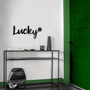 St Patrick’s Day Vinyl Wall Art Decal - Lucky Clover - 10" x 22.5" - St Patty’s Holiday Modern Coffee Shop Home Living Room Bedroom - Trendy Office Work Apartment Indoor Decor (10" x 22.5"; Black) Black 10" x 22.5" 2