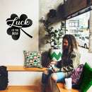 St Patrick’s Day Vinyl Wall Art Decal - Luck of The Irish - 23" x 23" - St Patty’s Holiday Modern Coffee Shop Home Living Room Bedroom - Trendy Office Work Apartment Indoor Decor (23" x 23"; Black) Black 23" x 23" 2