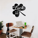 St Patrick’s Day Vinyl Wall Art Decal - Luck of The Irish - St Patty’s Holiday Modern Coffee Shop Home Living Room Bedroom - Trendy Office Work Apartment Indoor Decor (23" x 23"; Black)   3