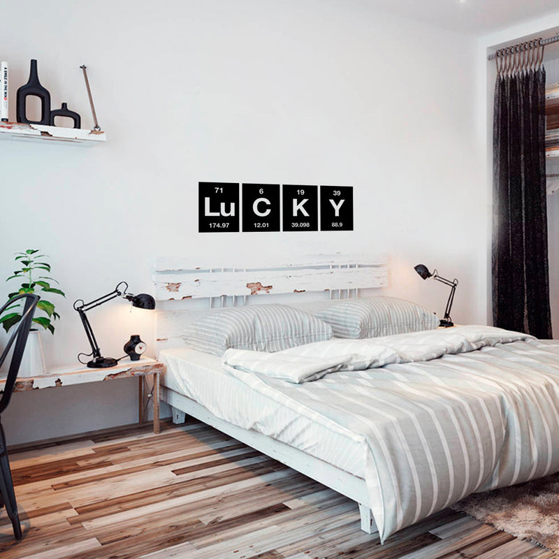 St Patrick’s Day Vinyl Wall Art Decal - Lucky Table of Elements - 11" x 34" - St Patty’s Holiday Modern Science Home Living Room Bedroom Apartment Indoor Office Work Decor (11" x 34"; Black) Black 11" x 34" 3