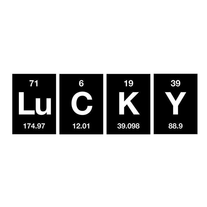 St Patrick’s Day Vinyl Wall Art Decal - Lucky Table of Elements - 11" x 34" - St Patty’s Holiday Modern Science Home Living Room Bedroom Apartment Indoor Office Work Decor (11" x 34"; Black) Black 11" x 34" 4