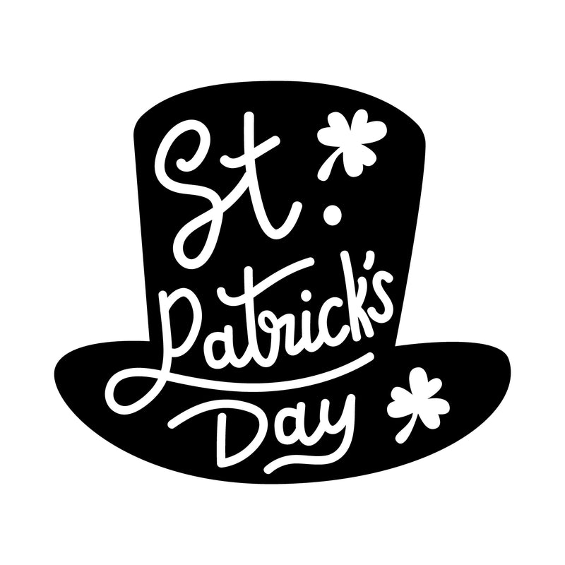 St Patrick’s Day Vinyl Wall Art Decal - St Patrick’s Day Hat Only - 20" x 22.5" - St Patty’s Holiday Modern Coffee Shop Home Living Room Bedroom Apartment Office Work Decor (20" x 22.5"; Black) Black 20" x 22.5" 4