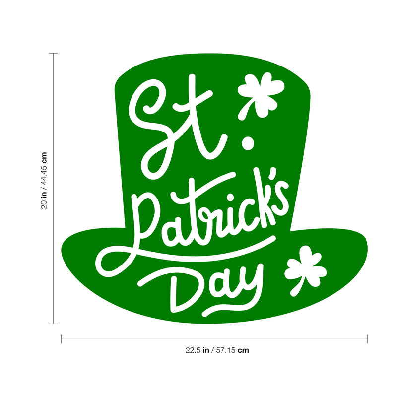 St Patrick’s Day Vinyl Wall Art Decal - St Patrick’s Day Hat Only - - St Patty’s Holiday Modern Coffee Shop Home Living Room Bedroom Apartment Office Work Decor (; Black)   5