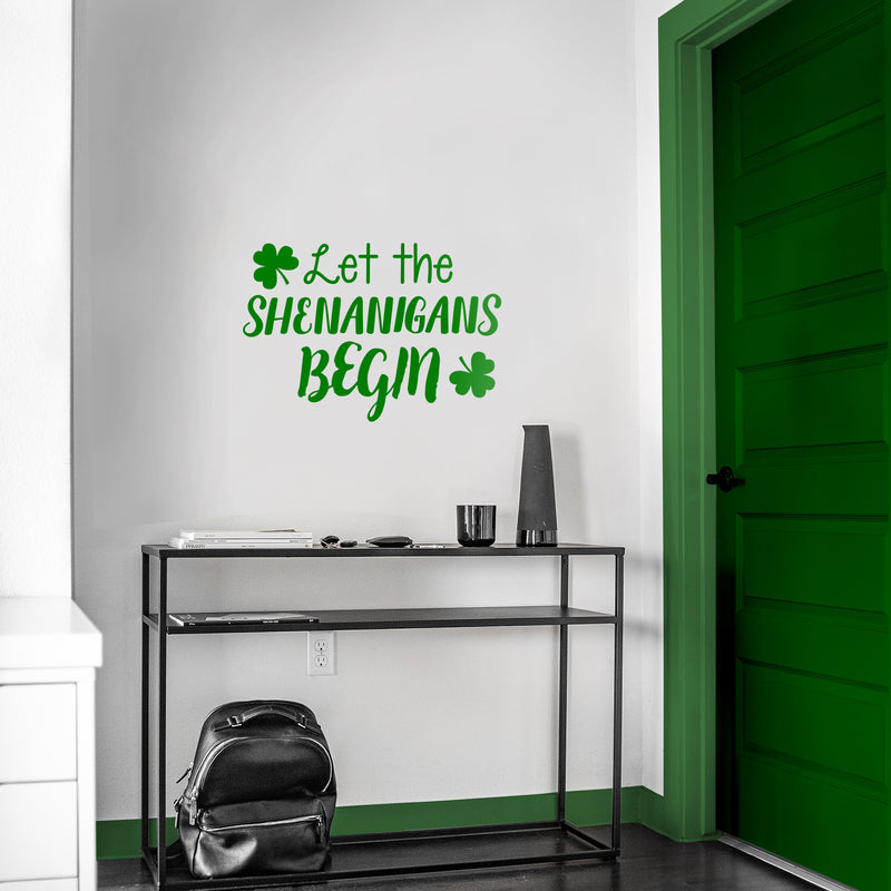 St Patrick’s Day Vinyl Wall Art Decal - Let The Shenanigans Begin - - St Patty’s Holiday Modern Coffee Shop Home Living Room Bedroom Apartment Office Work Decor (; Black)   5