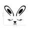 Easter Day Vinyl Wall Art Decal - Sleepy Bunny Face - Resurrection Sunday Pascha Holiday Modern Cute Home Living Room Bedroom Apartment Nursery Office Work Decor (20" x 23"; Black)