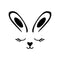 Easter Day Vinyl Wall Art Decal - Sleepy Bunny Face - Resurrection Sunday Pascha Holiday Modern Cute Home Living Room Bedroom Apartment Nursery Office Work Decor (20" x 23"; Black)   2