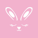 Easter Day Vinyl Wall Art Decal - Sleepy Bunny Face - 20" x 23" - Resurrection Sunday Pascha Holiday Modern Cute Home Living Room Bedroom Apartment Nursery Office Work Decor (20" x 23"; White) White 20" x 23" 4