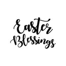 Easter Day Vinyl Wall Art Decal - Easter Blessings - Resurrection Sunday Pascha Holiday Church Home Living Room Bedroom Apartment Nursery Office Work Decor (16" x 23"; Black)