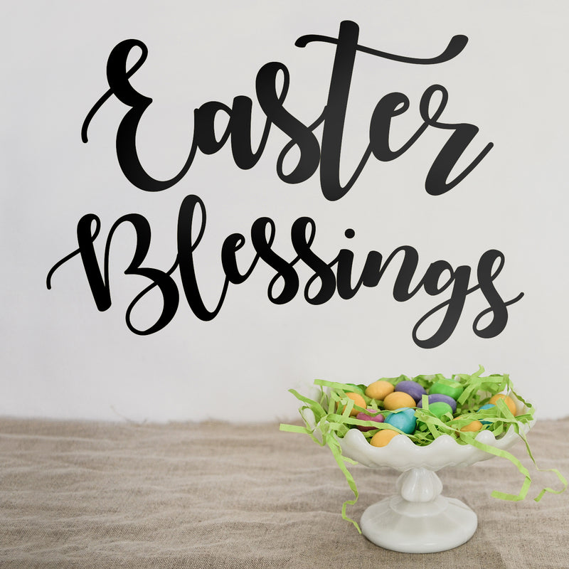 Easter Day Vinyl Wall Art Decal - Easter Blessings - Resurrection Sunday Pascha Holiday Church Home Living Room Bedroom Apartment Nursery Office Work Decor (16" x 23"; Black)   2