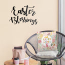 Easter Day Vinyl Wall Art Decal - Easter Blessings - Resurrection Sunday Pascha Holiday Church Home Living Room Bedroom Apartment Nursery Office Work Decor (16" x 23"; Black)   3