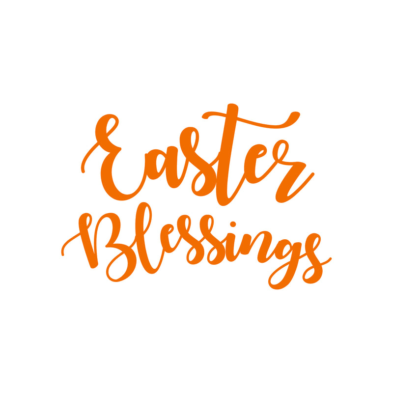 Easter Day Vinyl Wall Art Decal - Easter Blessings - 16" x 23" - Resurrection Sunday Pascha Holiday Church Home Living Room Bedroom Apartment Nursery Office Work Decor (16" x 23"; Orange) Orange 16" x 23"