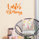 Easter Day Vinyl Wall Art Decal - Easter Blessings - 16" x 23" - Resurrection Sunday Pascha Holiday Church Home Living Room Bedroom Apartment Nursery Office Work Decor (16" x 23"; Orange) Orange 16" x 23" 3